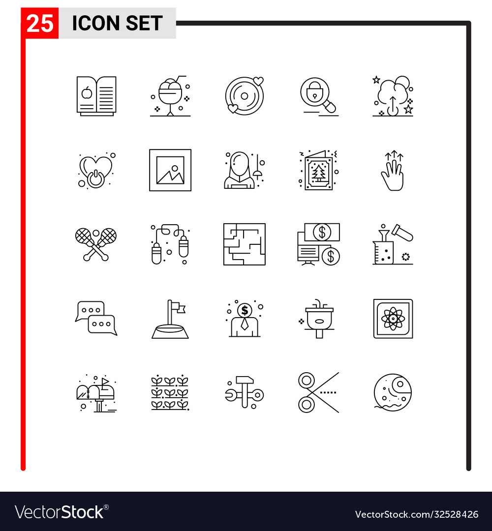 Stock icon pack 25 line signs and symbols