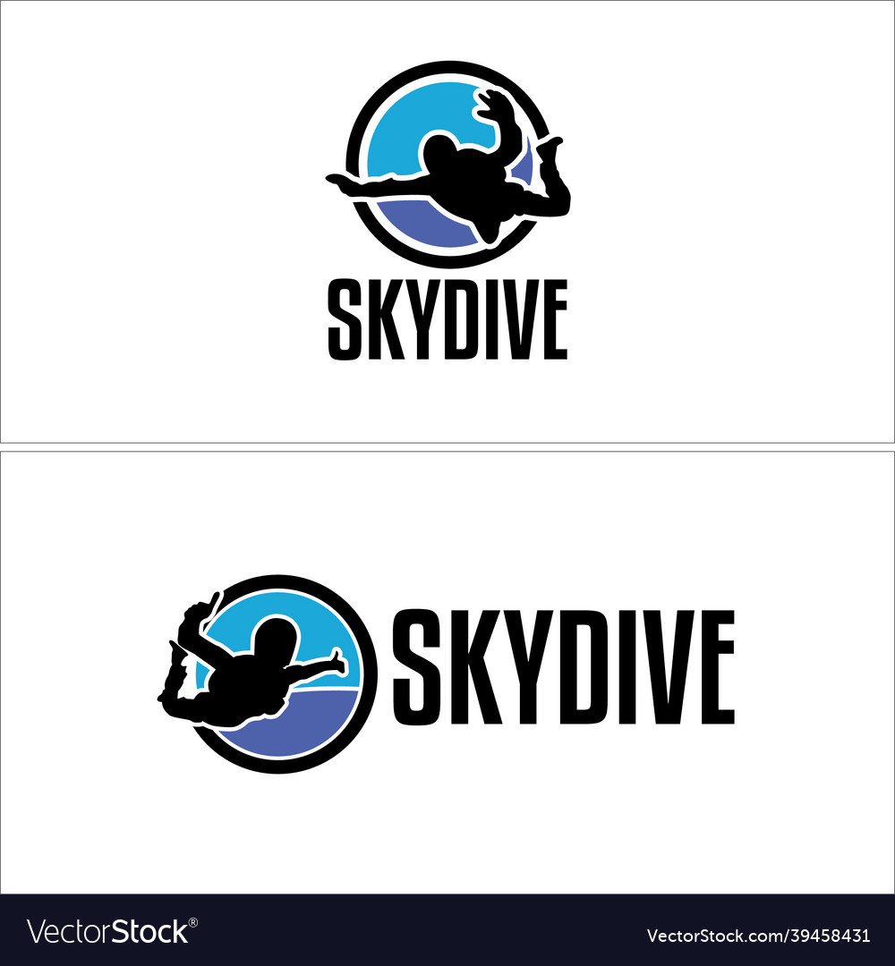 A set of skydive logo design vector image A set of skydive logo design