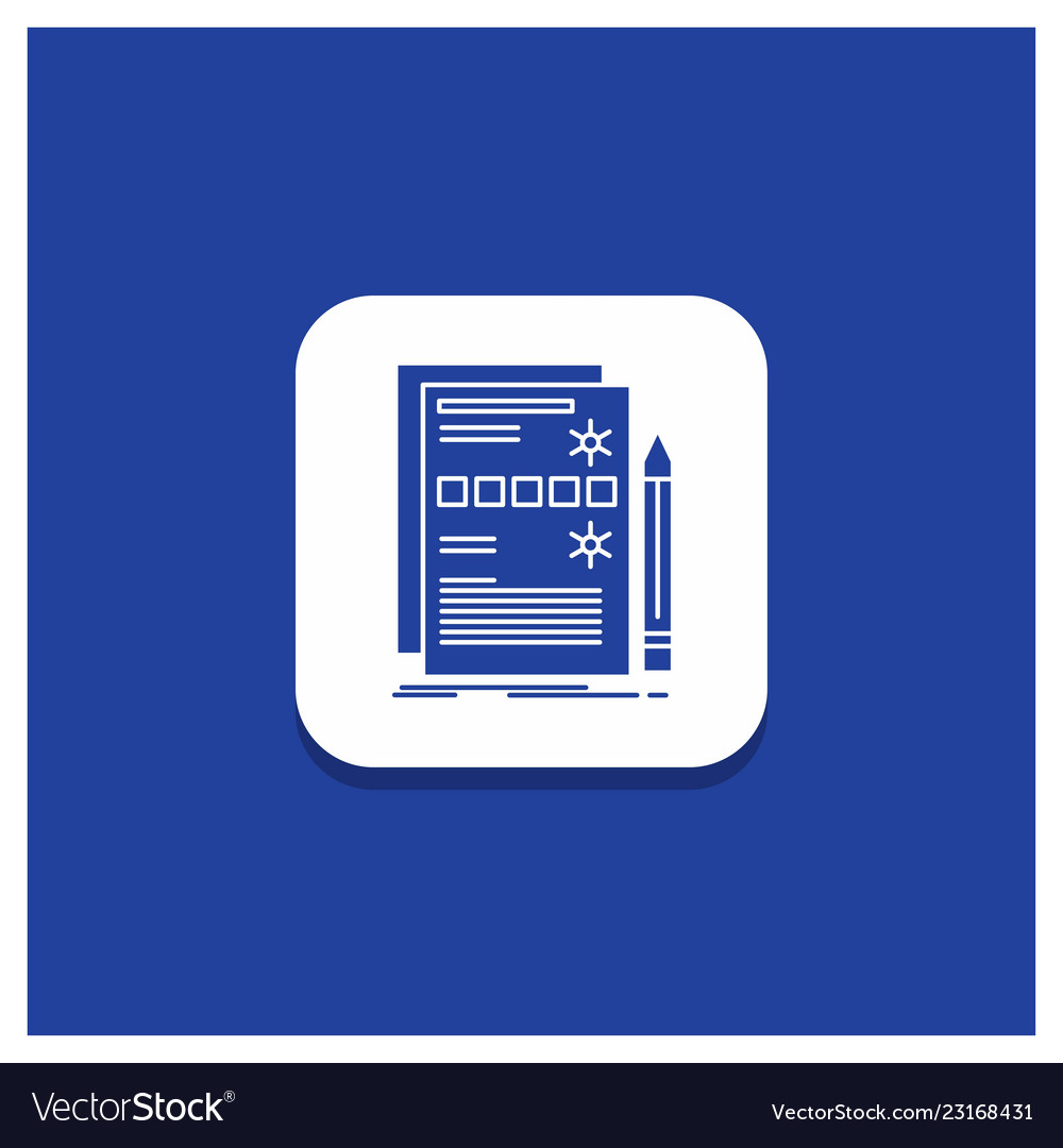 Blue round button for component data design vector image Blue round button for component data design