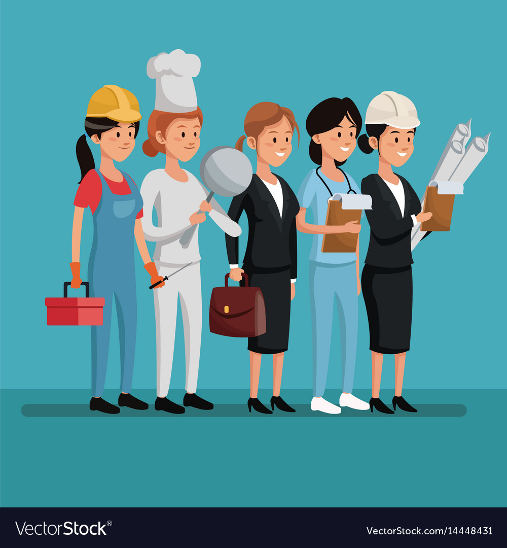 Character women labor day celebration Royalty Free Vector