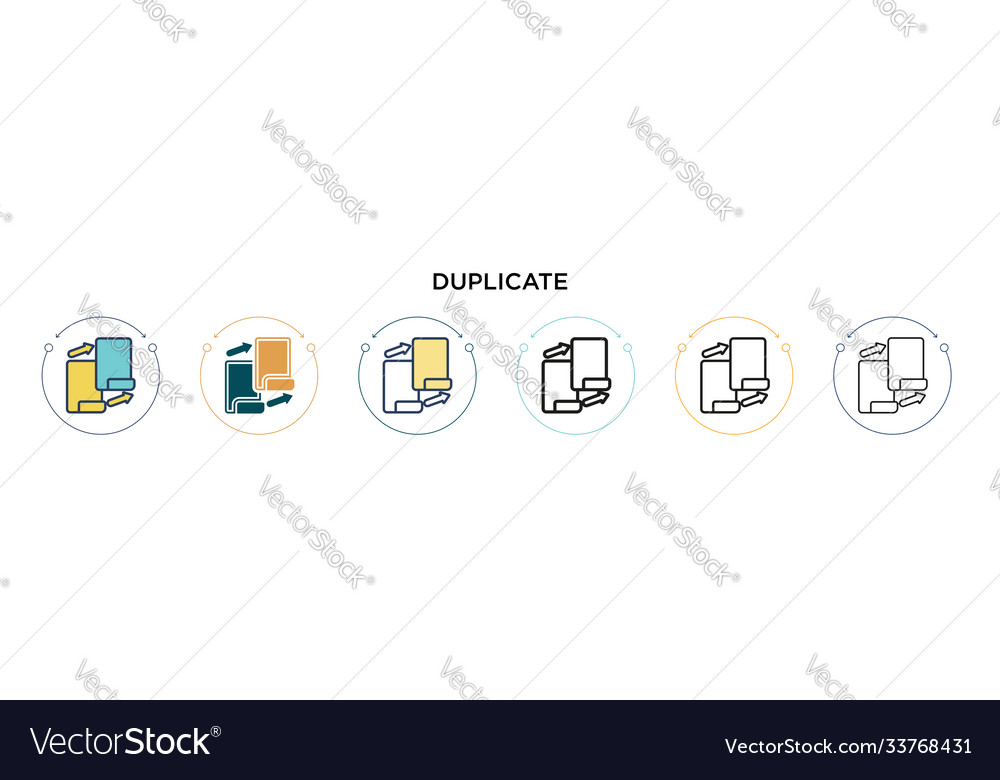 Duplicate icon in filled thin line outline