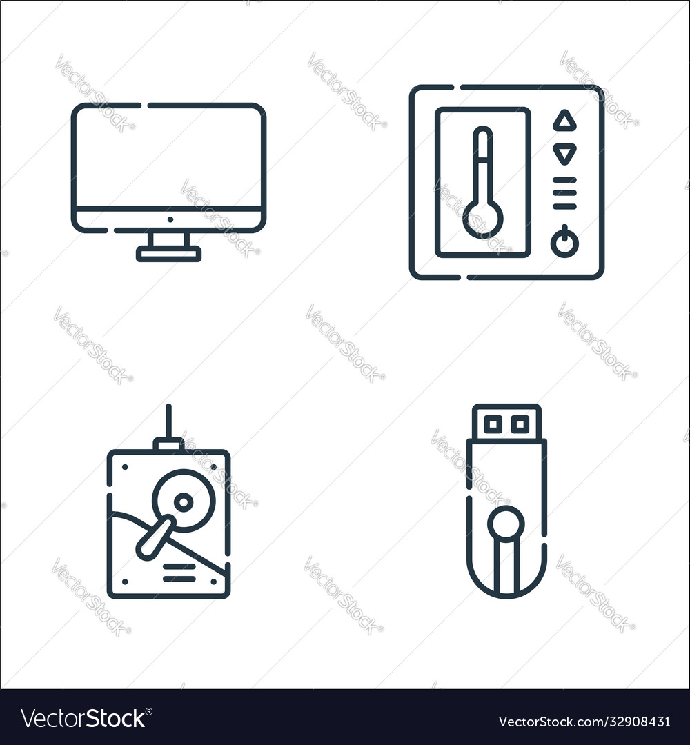 Electronics line icons linear set quality