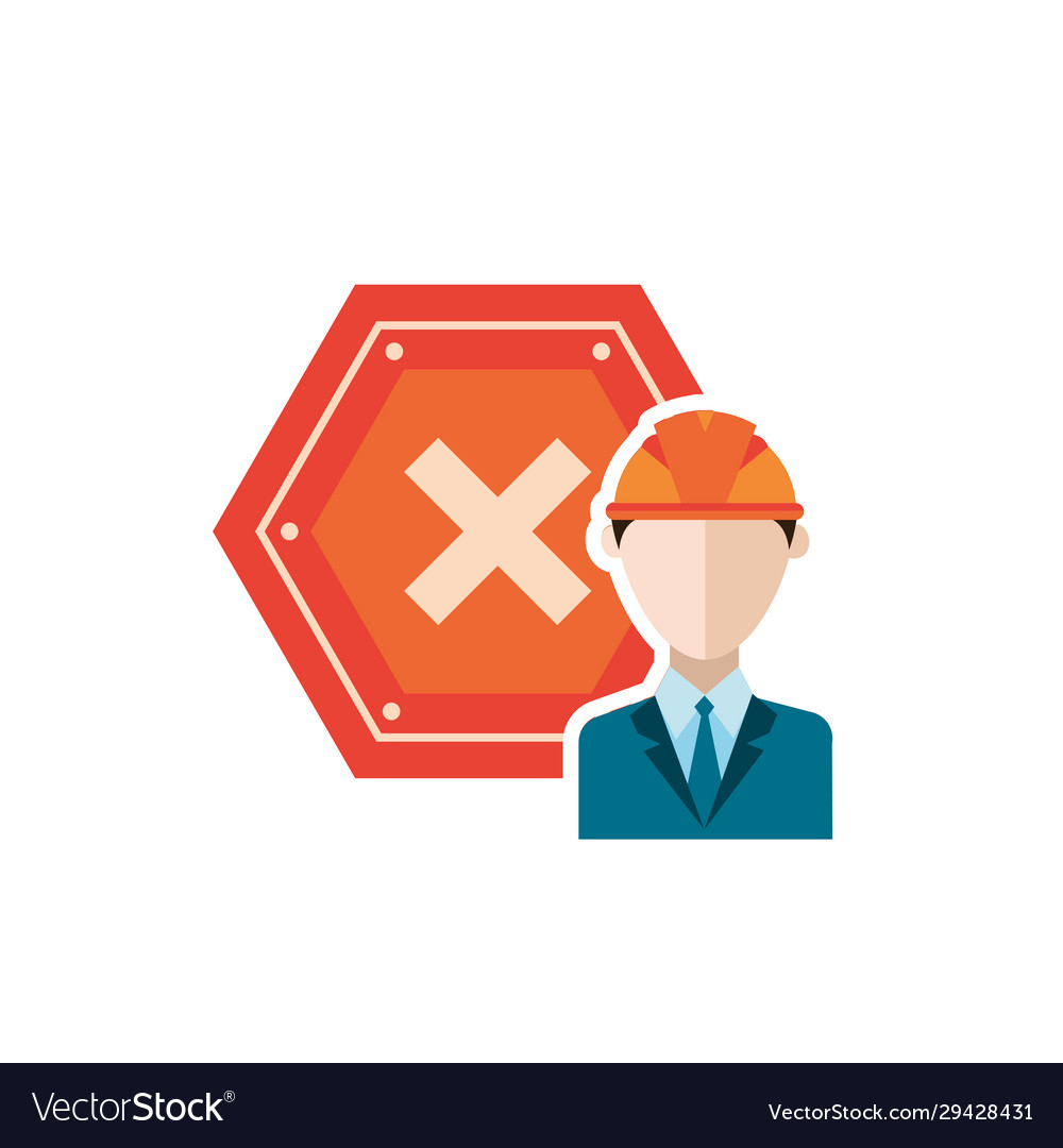 Engineer builder constructor with screw icon