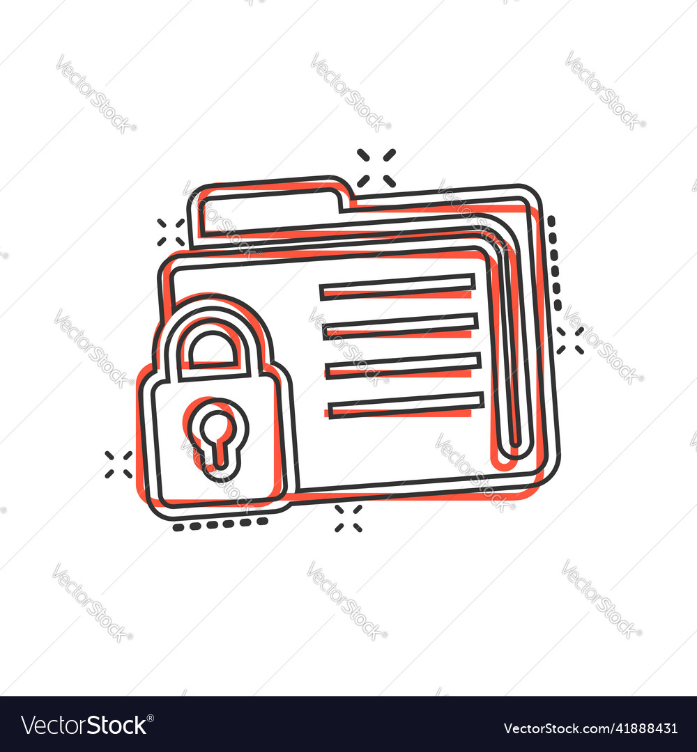 Files folder permission icon in comic style Vector Image Files folder permission icon in comic style