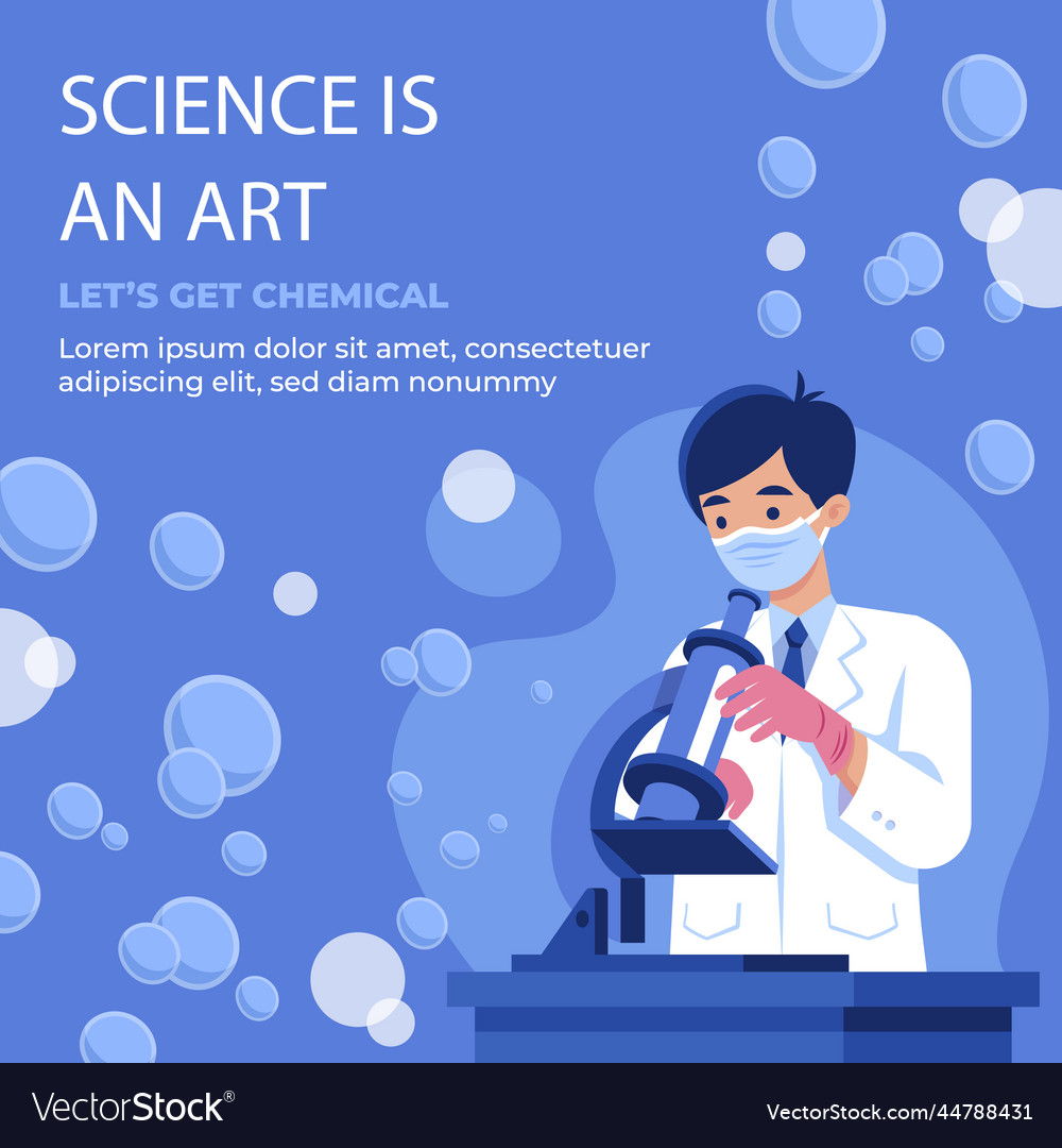 Flat science posts set