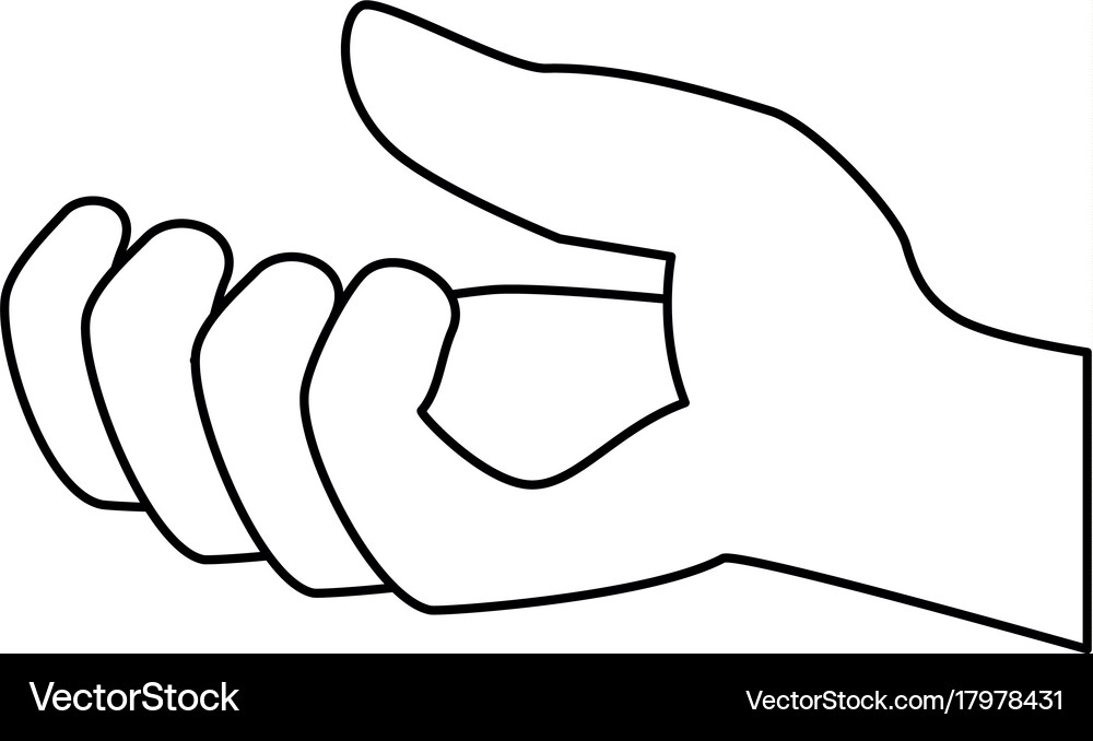 Hand receiving isolated icon Royalty Free Vector Image