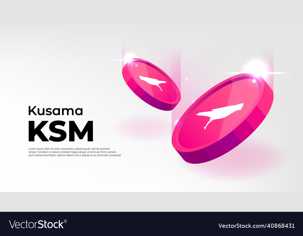 Kusama ksm crypto currency themed banner Vector Image Kusama ksm crypto currency themed banner