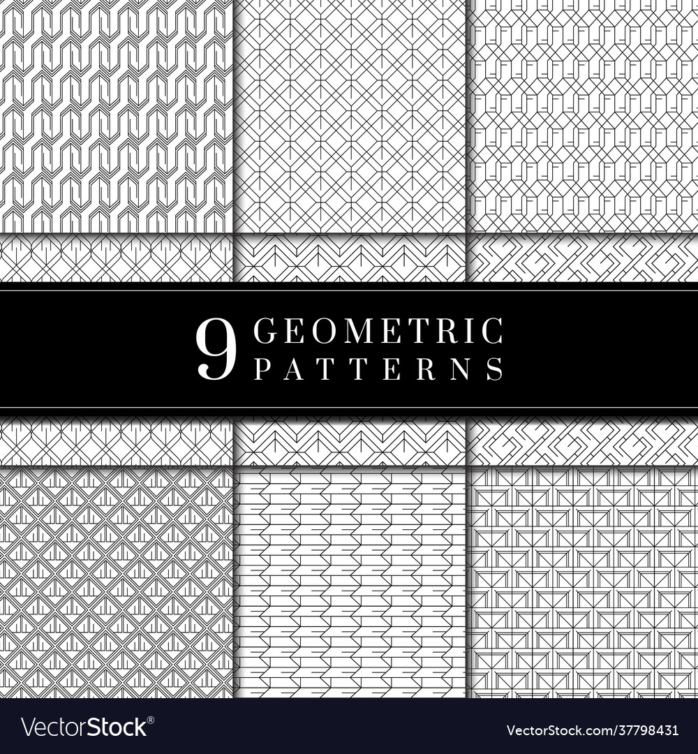 Minimal geometric pattern collection vector image Minimal geometric pattern collection