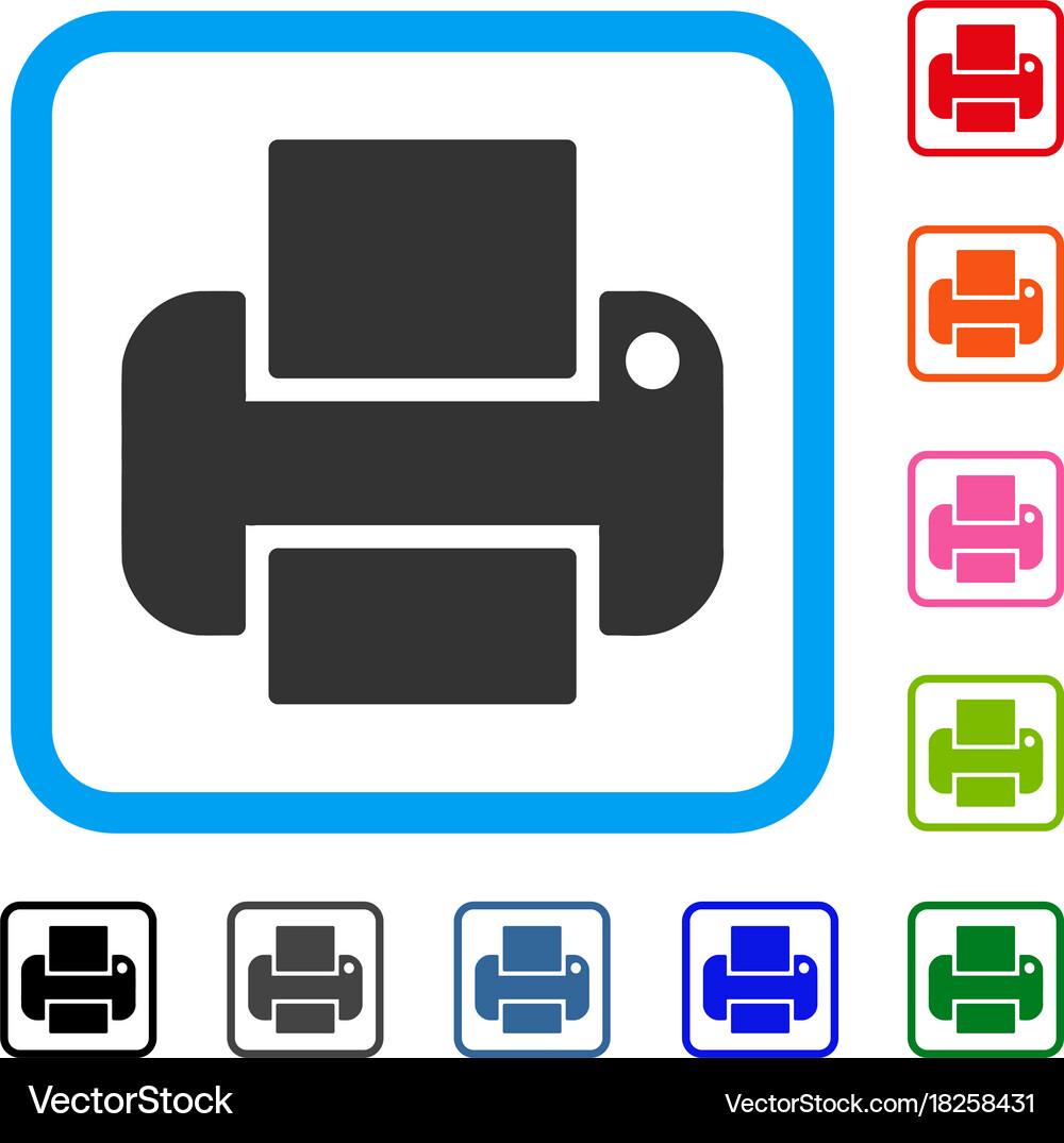 Printer framed icon Royalty Free Vector Image - VectorStock