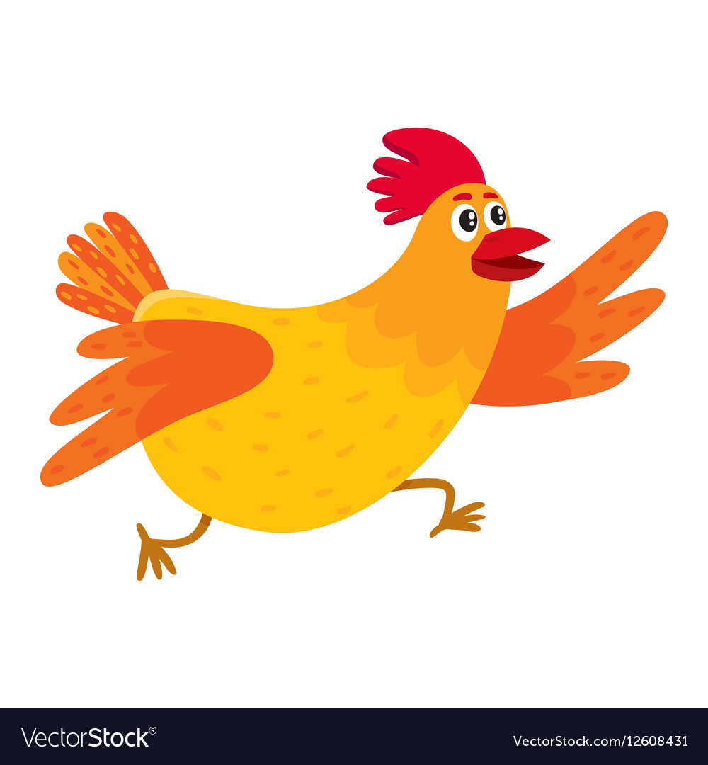 Rushing Chicken Cartoon