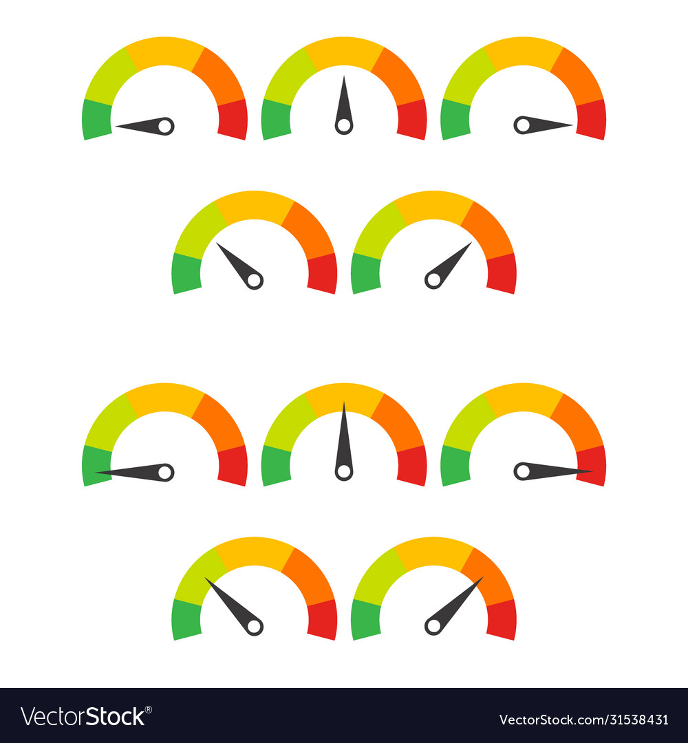 Set speedometer buttons with one to six fields vector image Set speedometer buttons with one to six fields