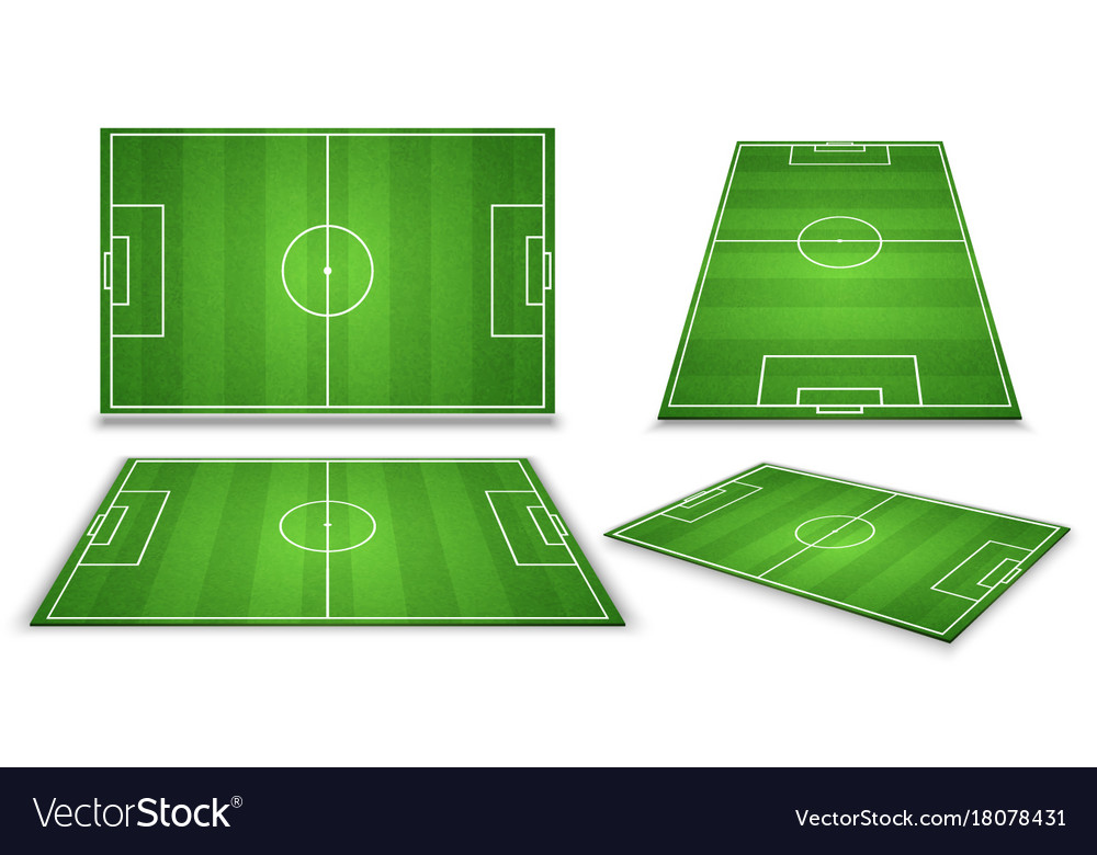 Soccer european football field in different point Vector Image