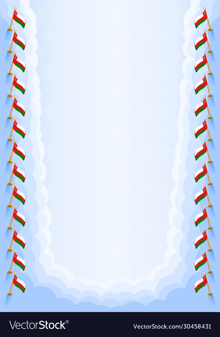 Vertical frame and border with oman flag