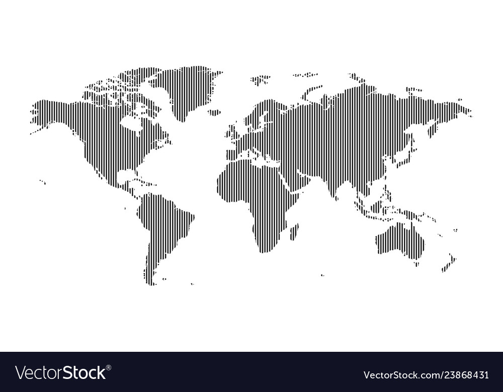 Vertical striped world map Vector Image Vertical striped world map