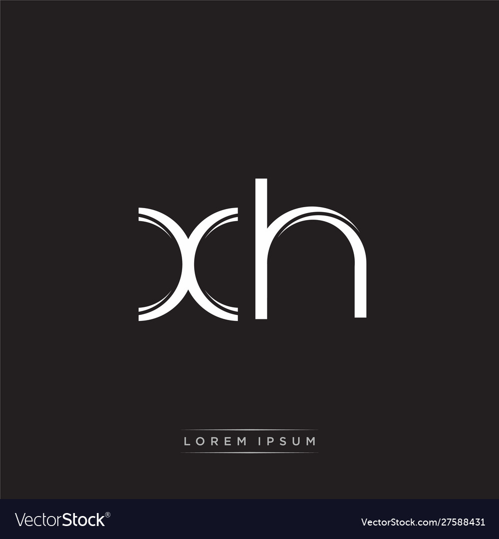 Xh initial letter split lowercase logo modern