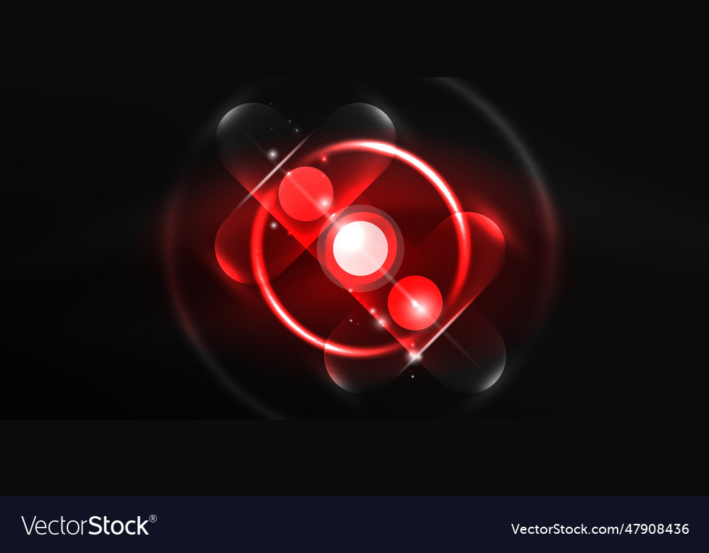 Abstract glowing neon light techno circles Vector Image