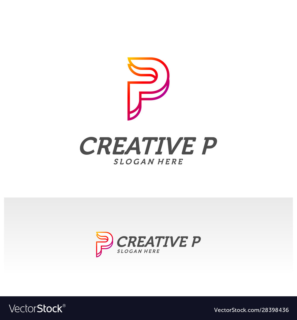 Abstract letter p logo icon for corporate