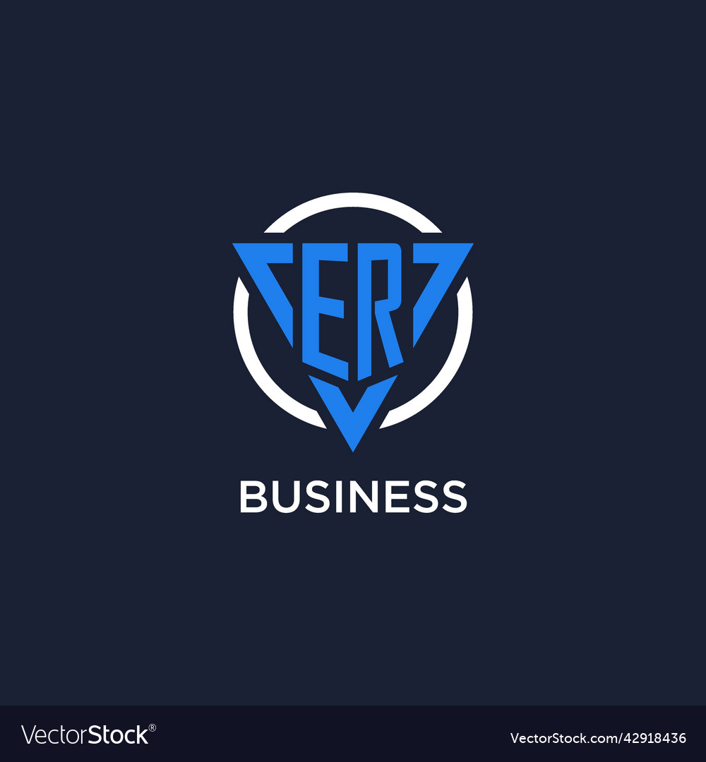 Er monogram logo with triangle shape and circle