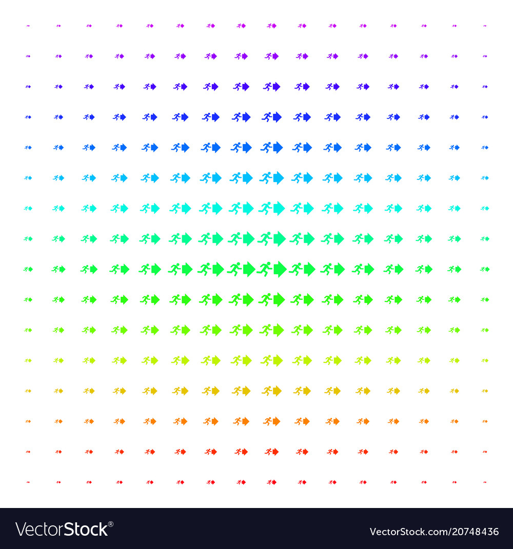Exit direction shape halftone spectral grid vector image Exit direction shape halftone spectral grid