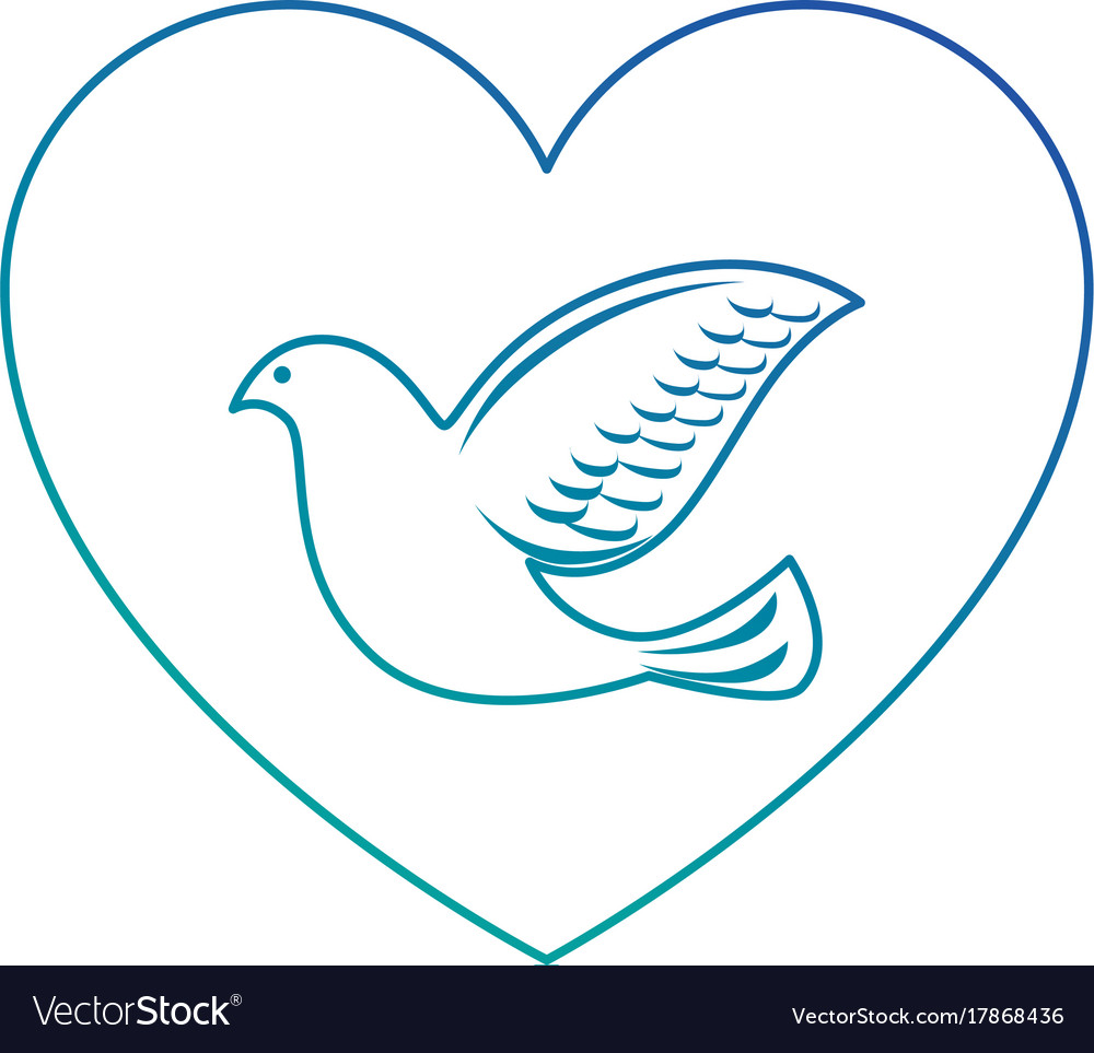 Heart with dove of peace icon Royalty Free Vector Image