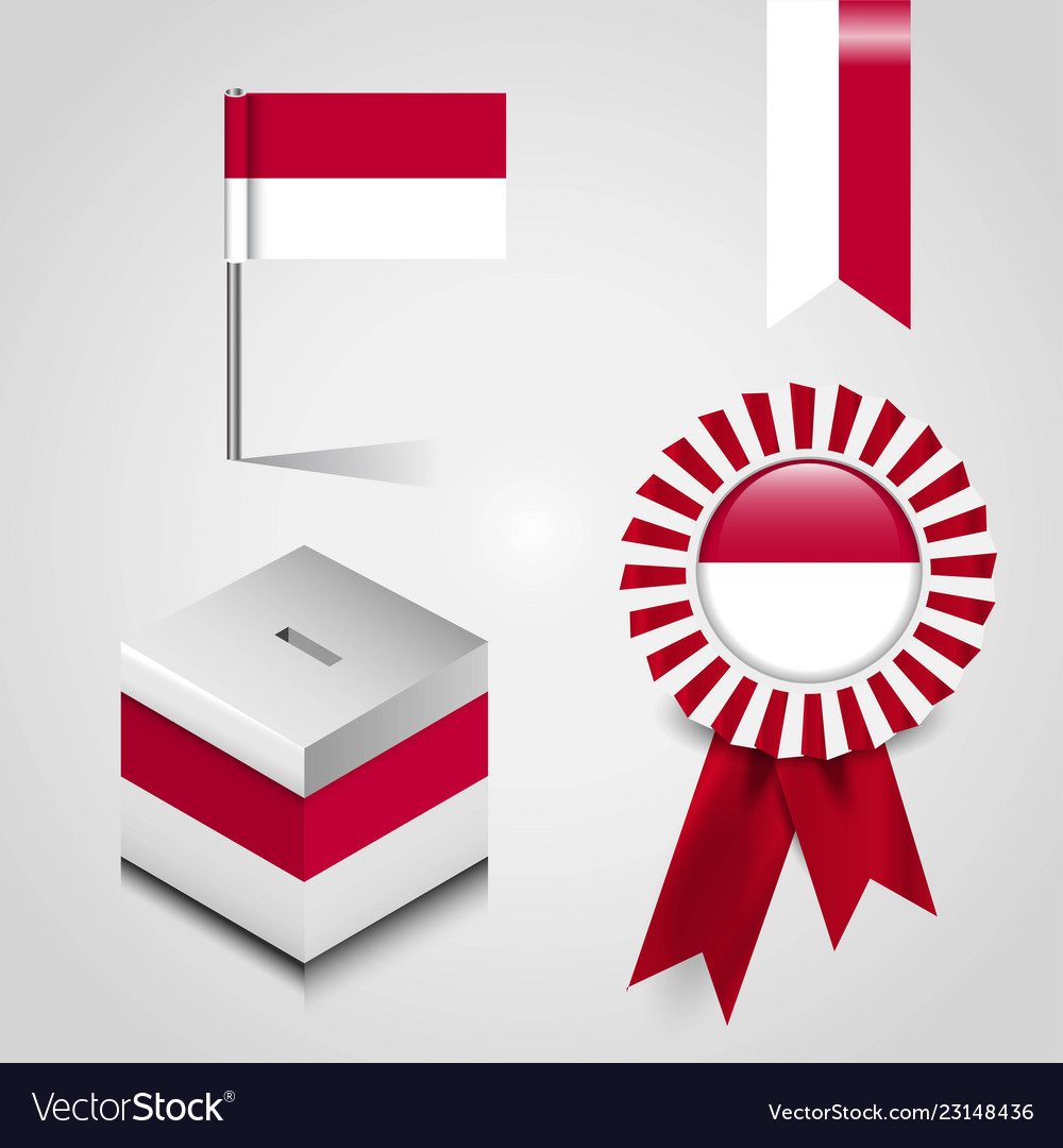 Indonesia country flag place on vote box ribbon