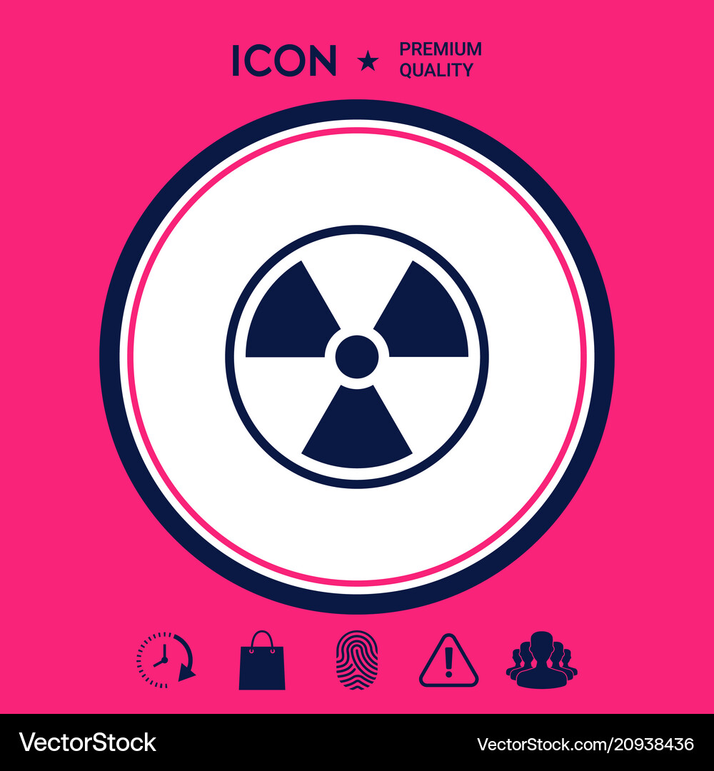 Ionizing radiation icon Royalty Free Vector Image