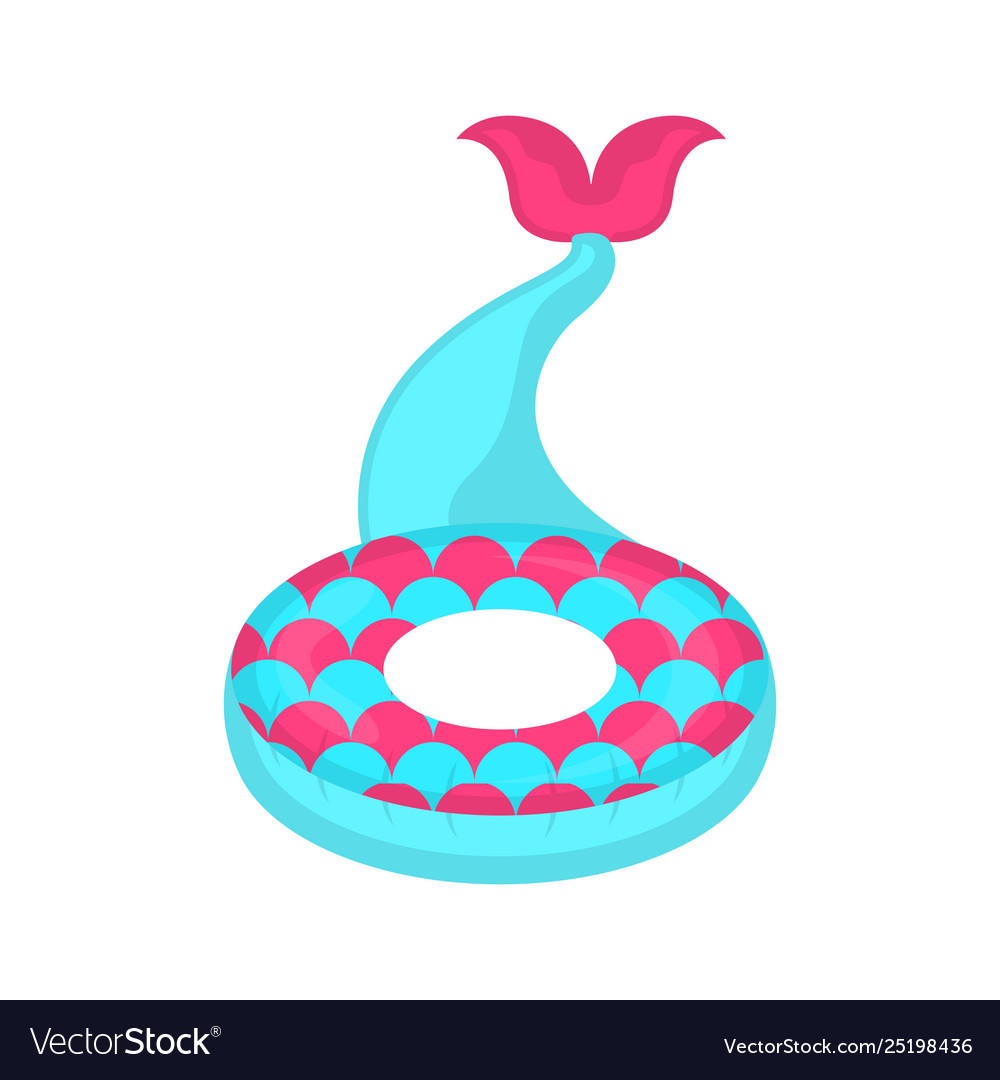 Isolated colored pool float with mermaid tail