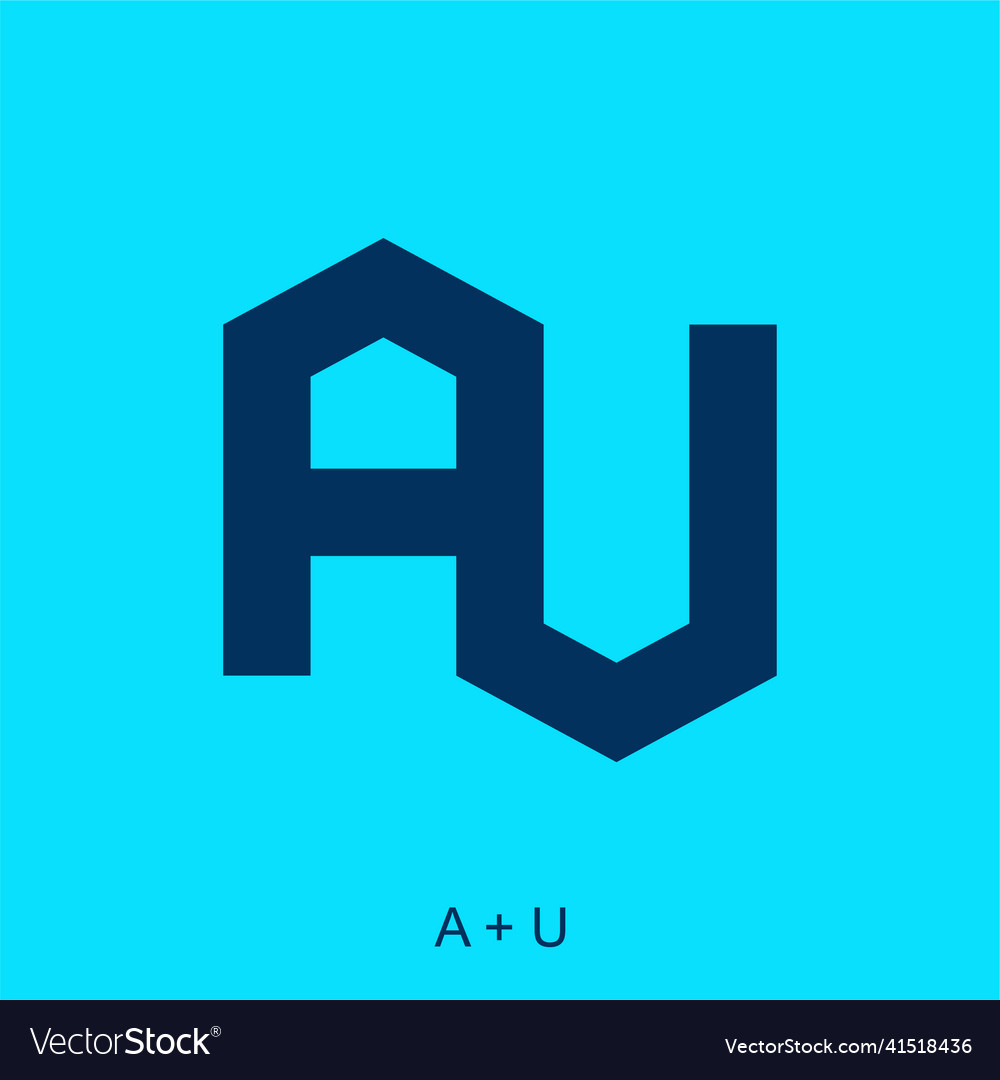 Letter a and u initials