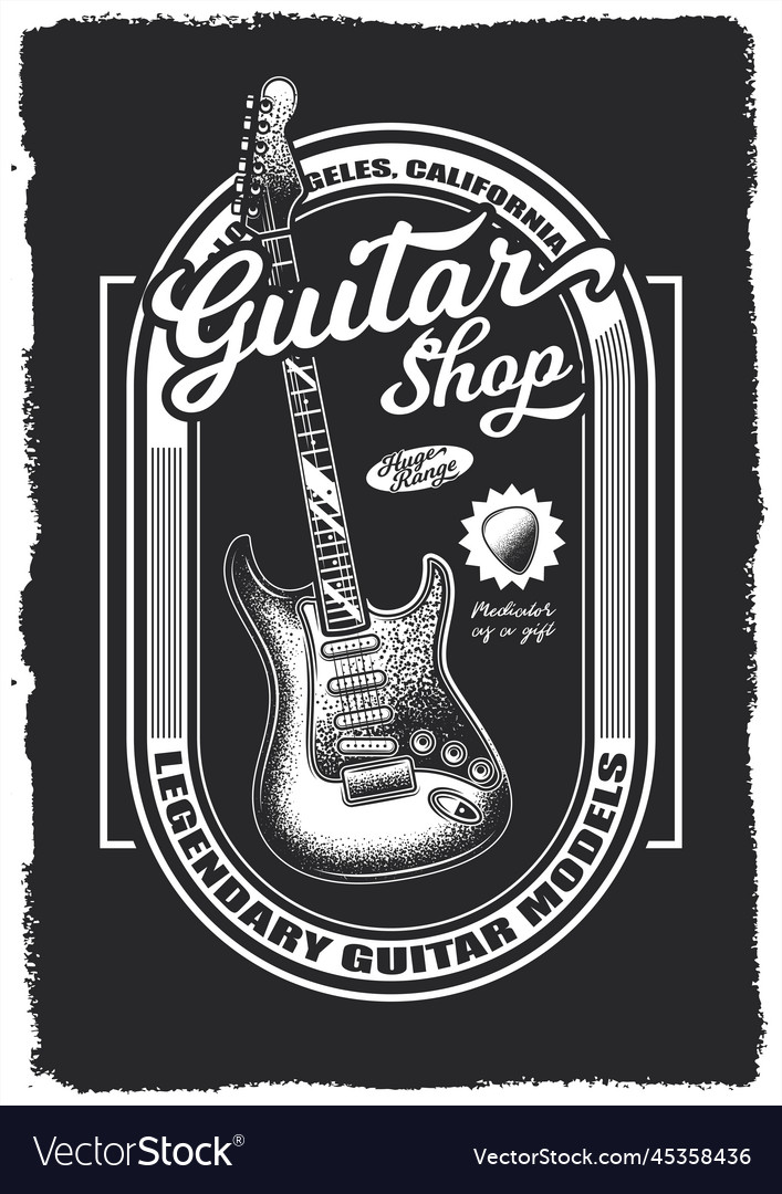 Original Gitarre Poster im Vintage-Stil vector image Original Gitarre Poster im Vintage-Stil