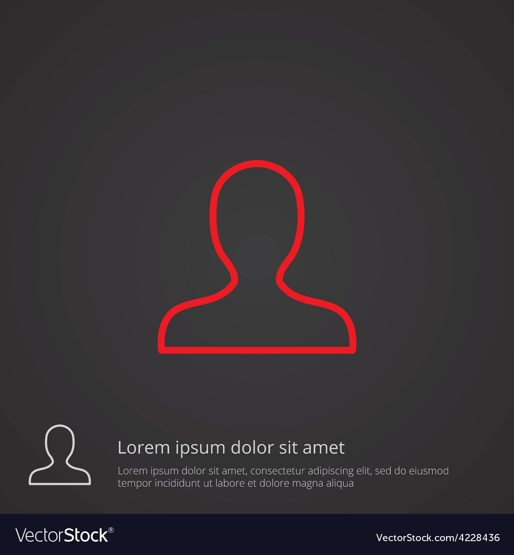 Red Profile Outline Symbol