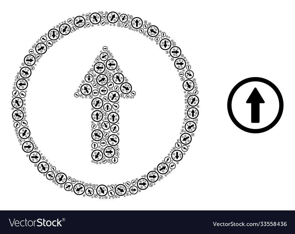 Rounded arrow up recursive collage self icons vector image Rounded arrow up recursive collage self icons