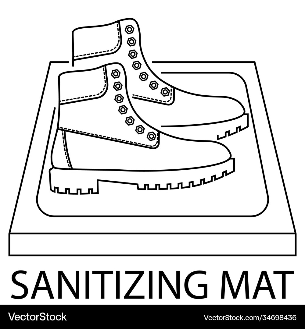 Sanitizing mat shoes disinfection antibacterial Vector Image