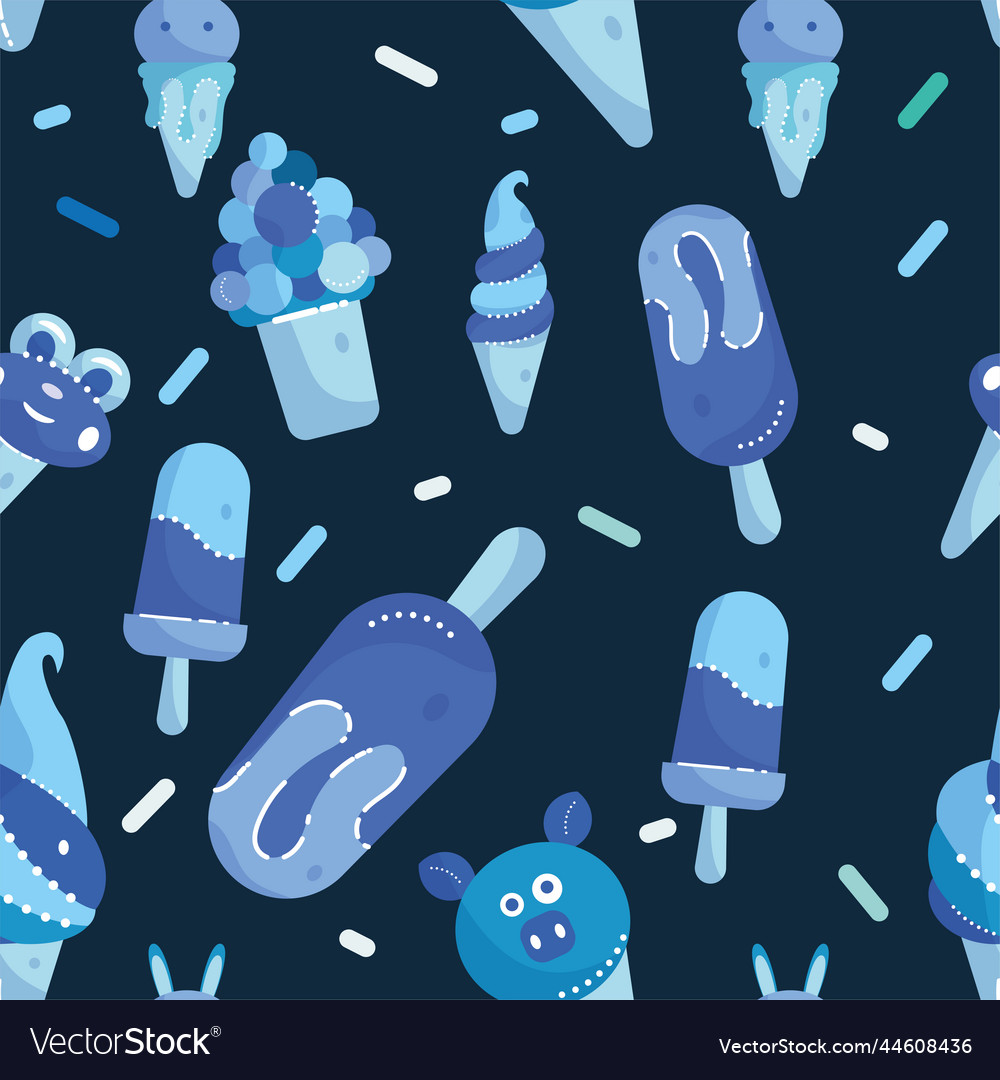 Seamless pattern background with ice cream icons