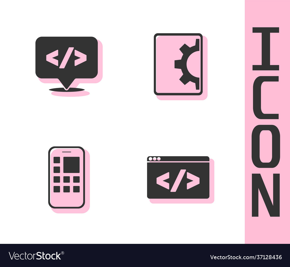 Set front end development mobile apps and web vector image Set front end development mobile apps and web