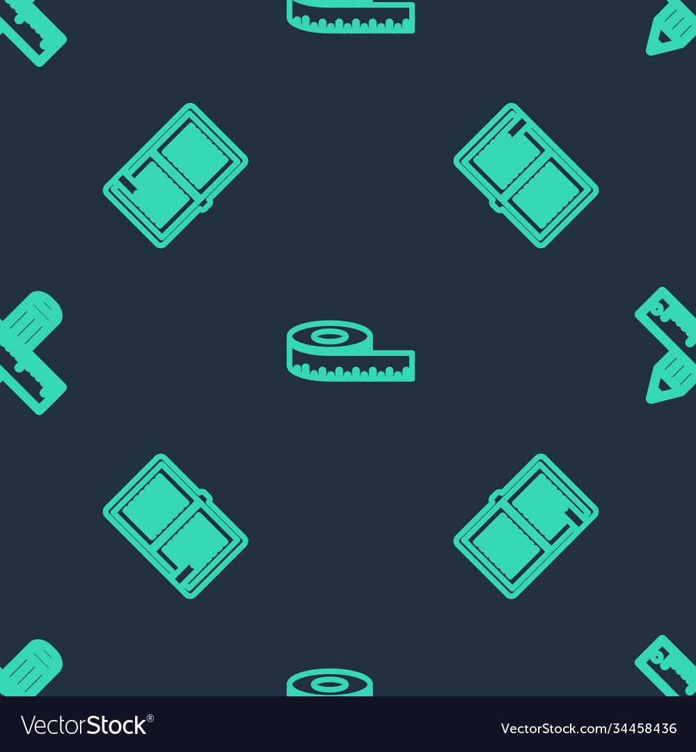 Set line tape measure open book and crossed ruler vector image Set line tape measure open book and crossed ruler