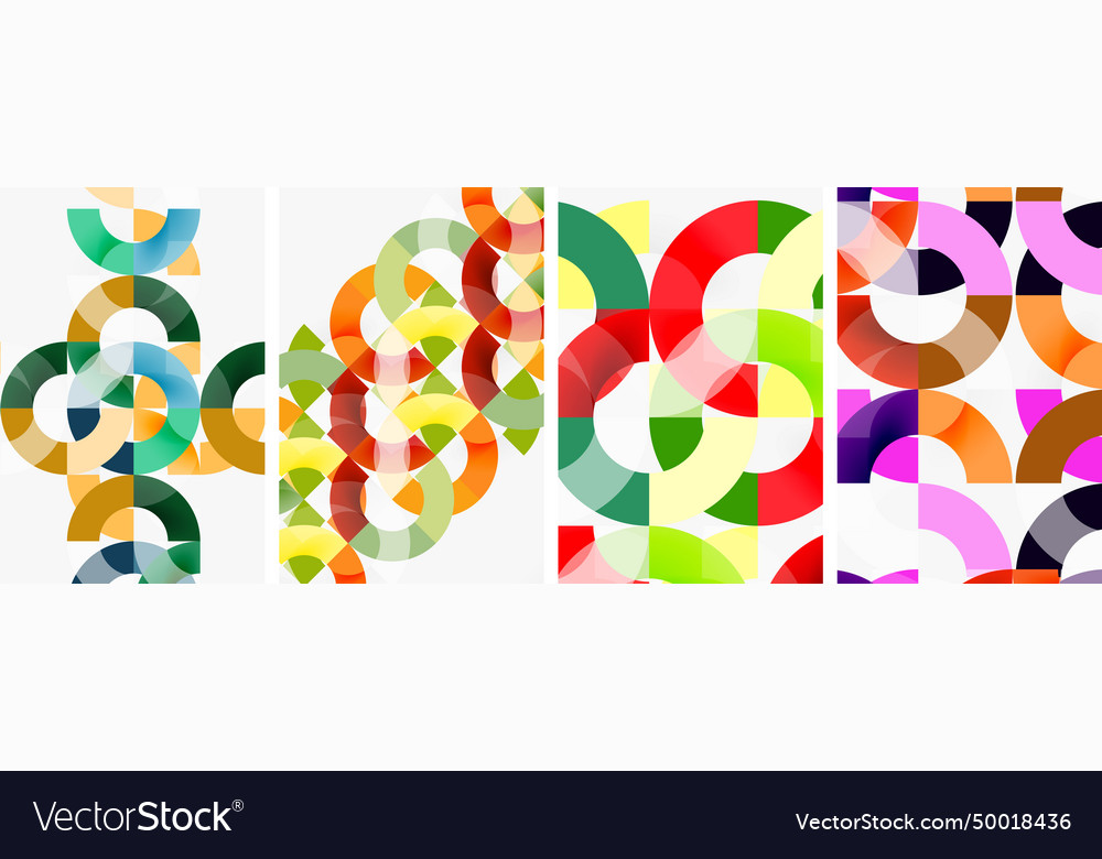 Set of circle lines poster backgrounds