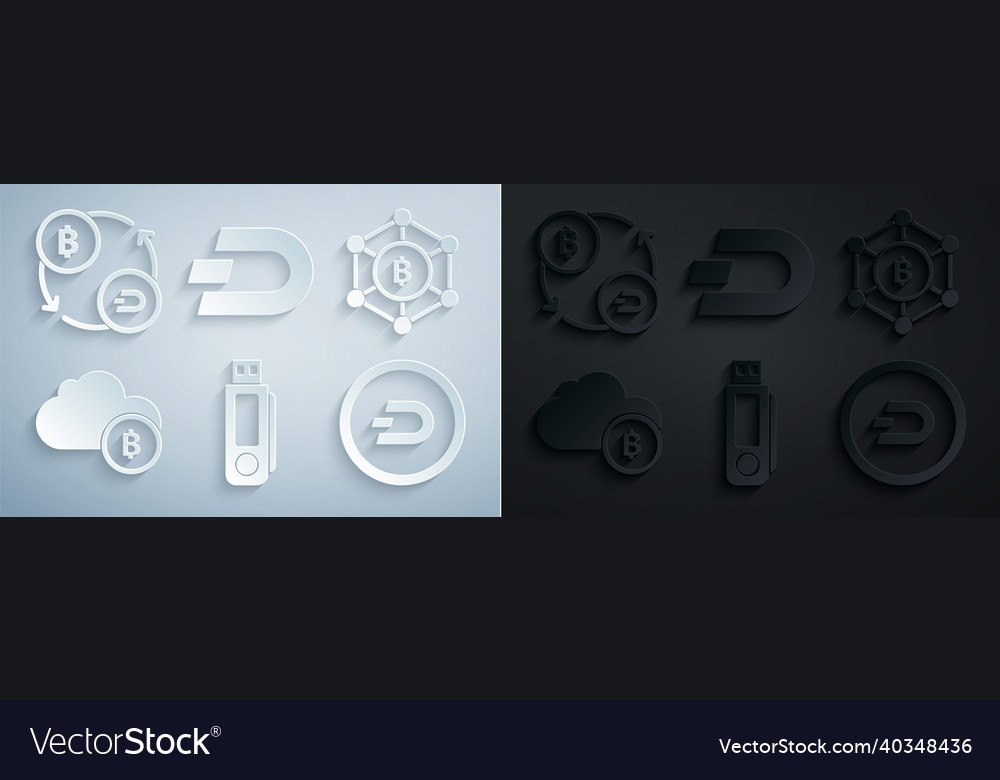 Set usb flash drive blockchain technology bitcoin vector image Set usb flash drive blockchain technology bitcoin