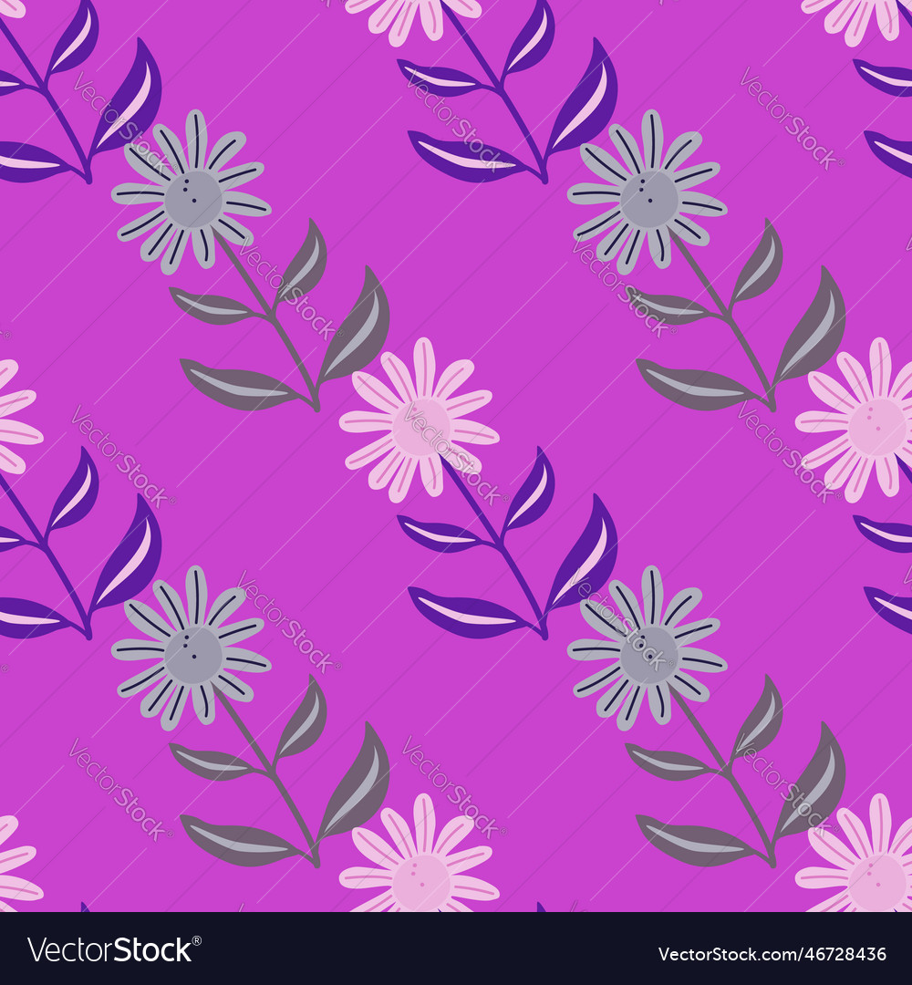 Simple flower seamless pattern elegant botanical Vector Image