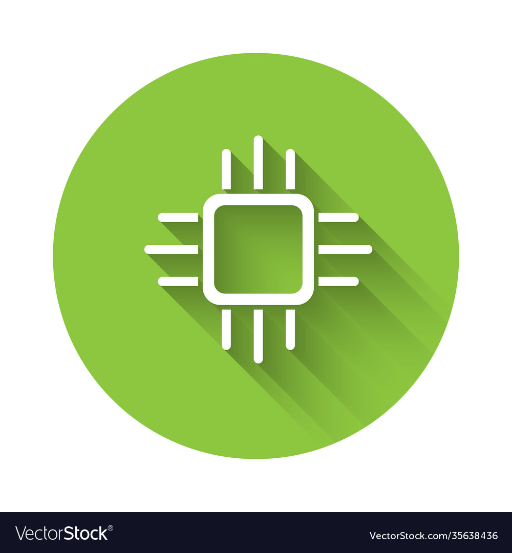 White computer processor with microcircuits cpu vector image White computer processor with microcircuits cpu