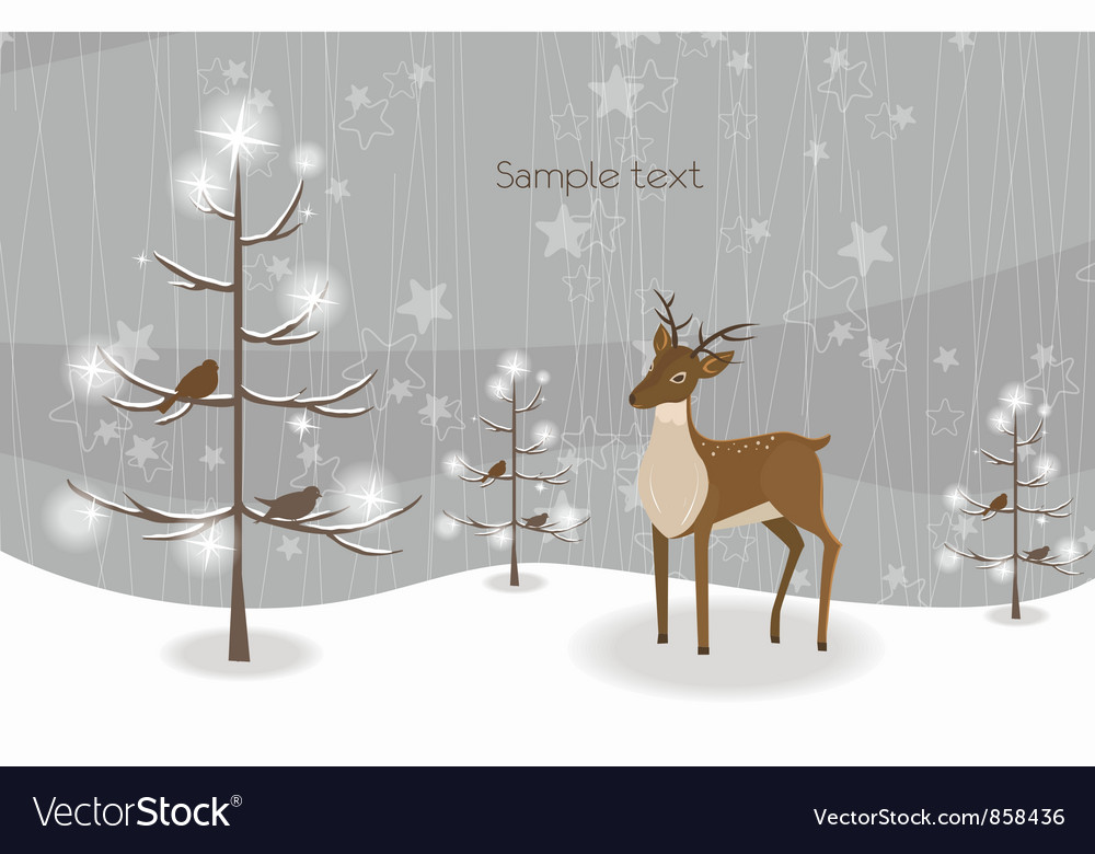 Winter Reindeer with Snowflakes