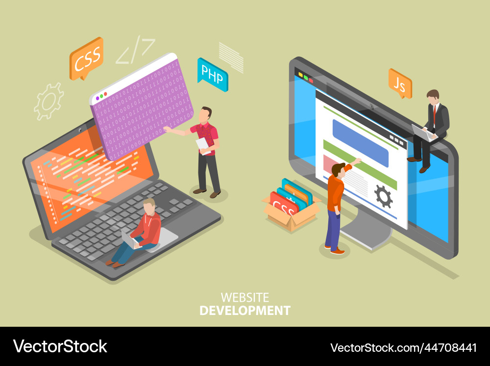 3d isometric flat conceptual Royalty Free Vector Image
