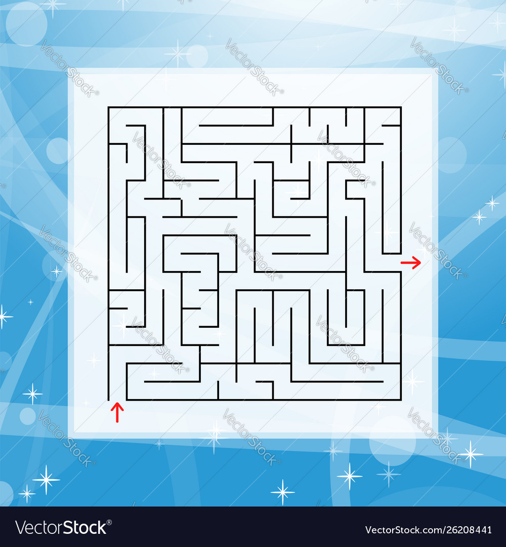 A square labyrinth an interesting and useful game vector image A square labyrinth an interesting and useful game
