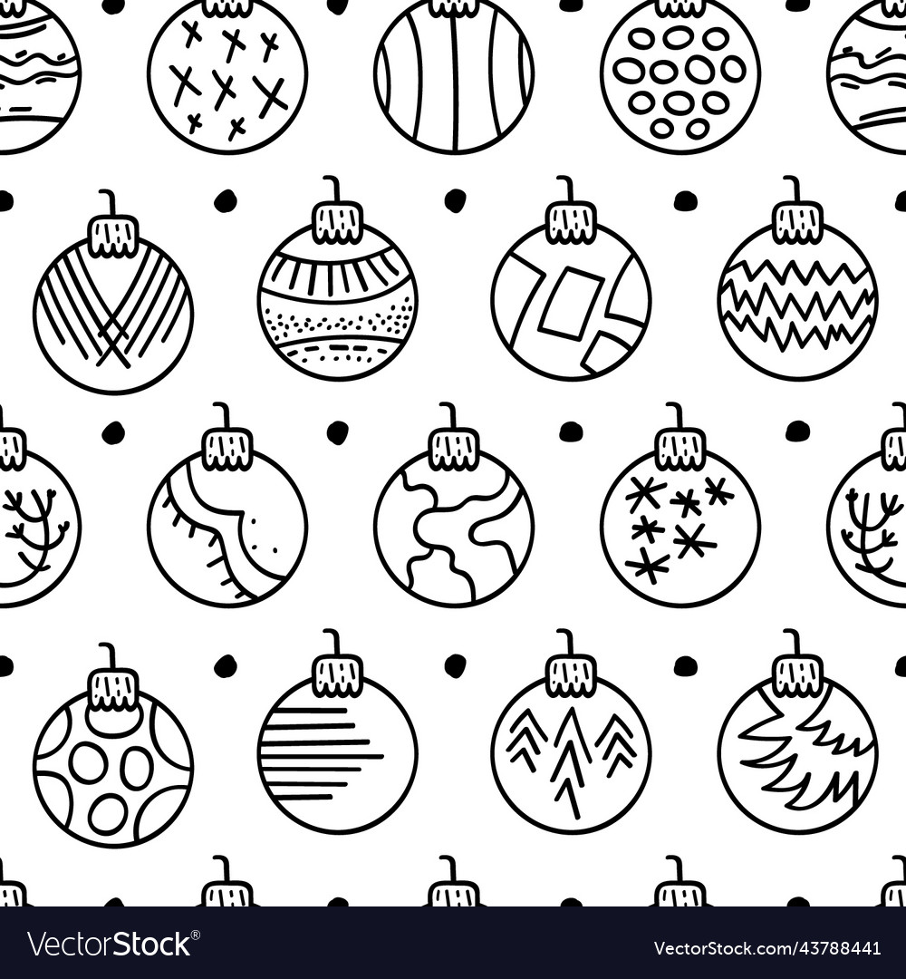 Christmas ball pattern doodle Royalty Free Vector Image