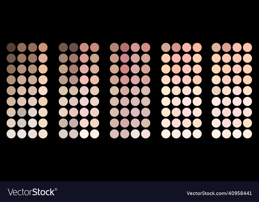 Collection of skin tones palettes realistic Vector Image