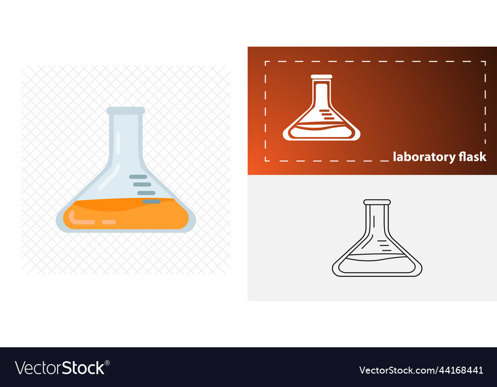 Conical flask isolated flat laboratory Vector Image Conical flask isolated flat laboratory