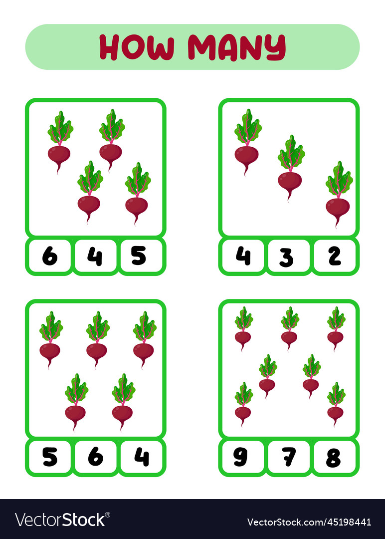 Count how many beets write down the answer vector image Count how many beets write down the answer