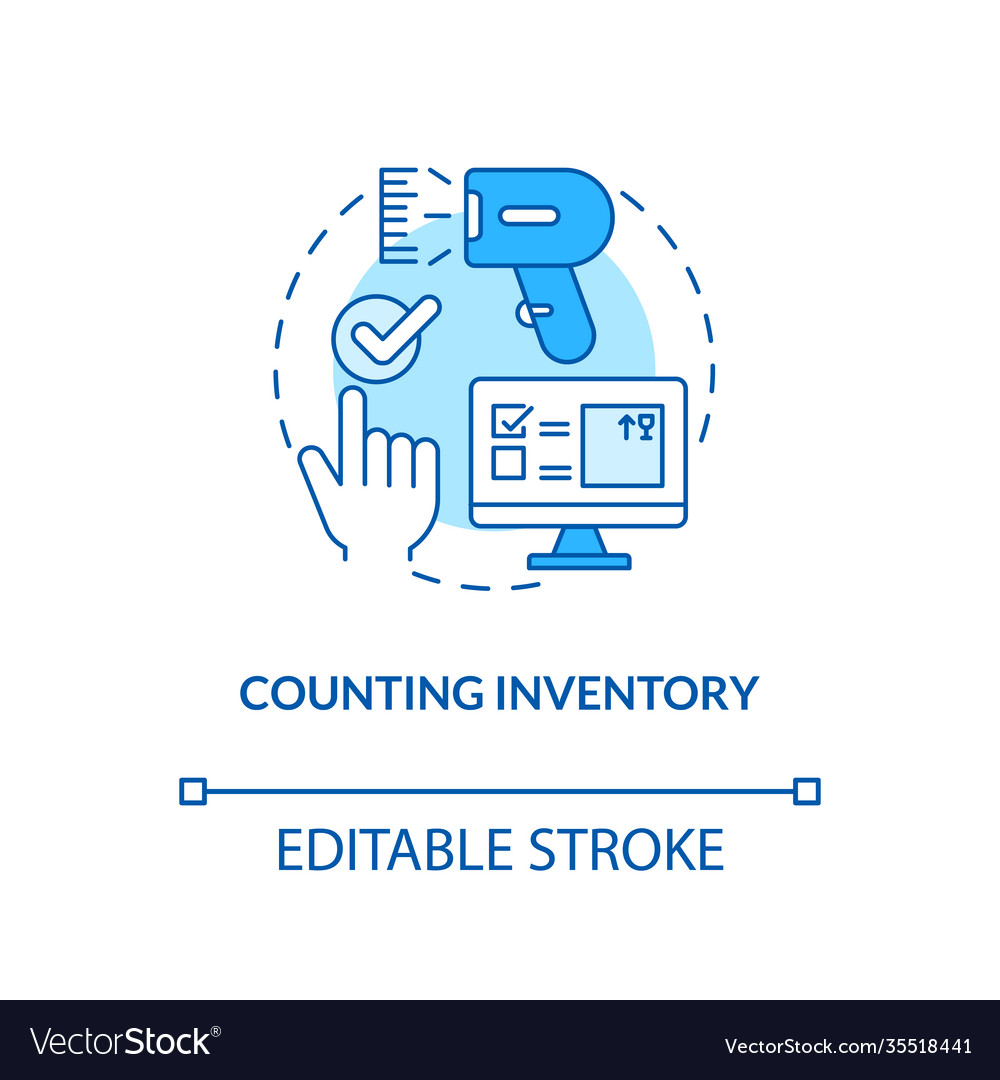 Counting inventory concept icon