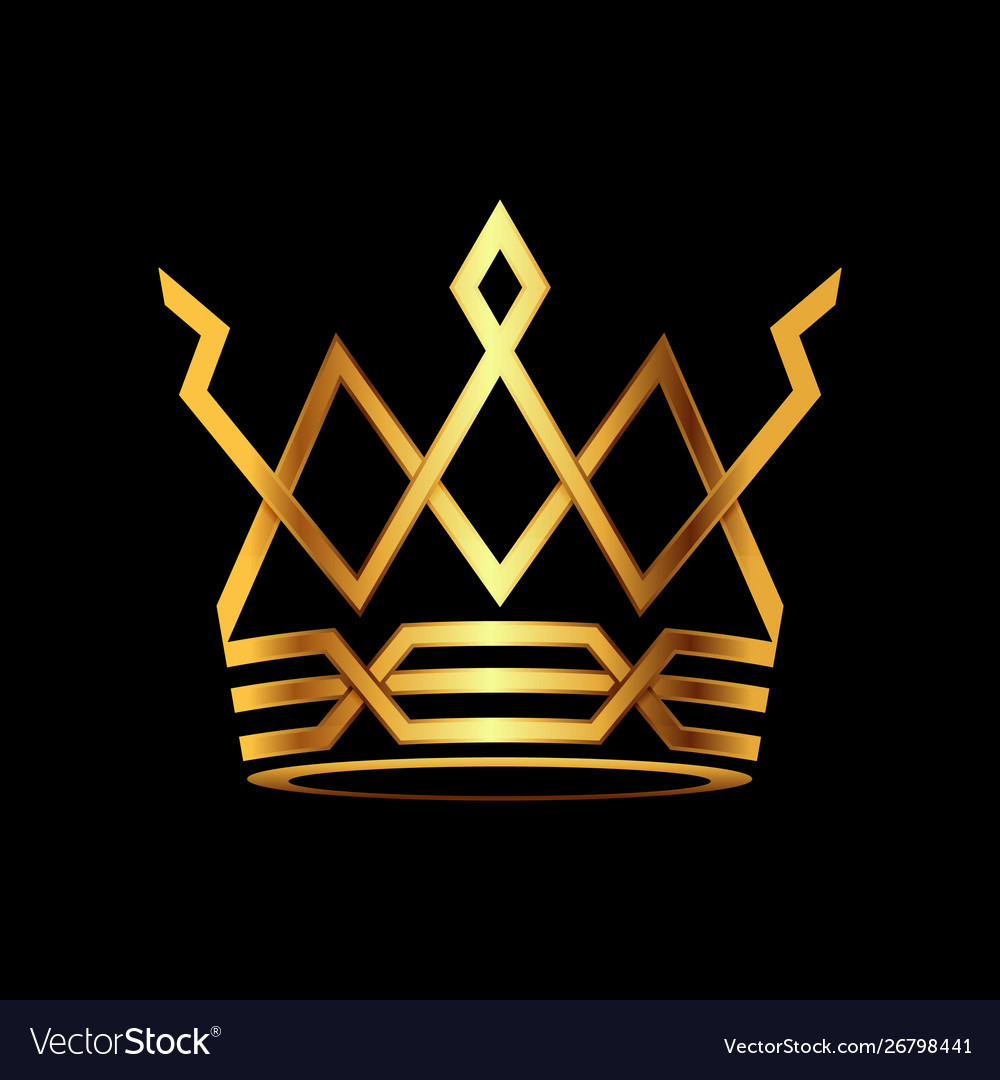 Crown modern gold logo Royalty Free Vector Image