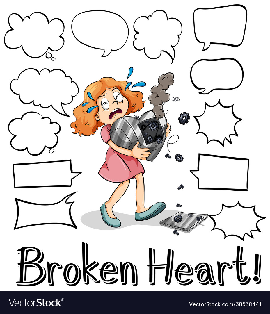 Different shapes speech bubbles with broken vector image Different shapes speech bubbles with broken