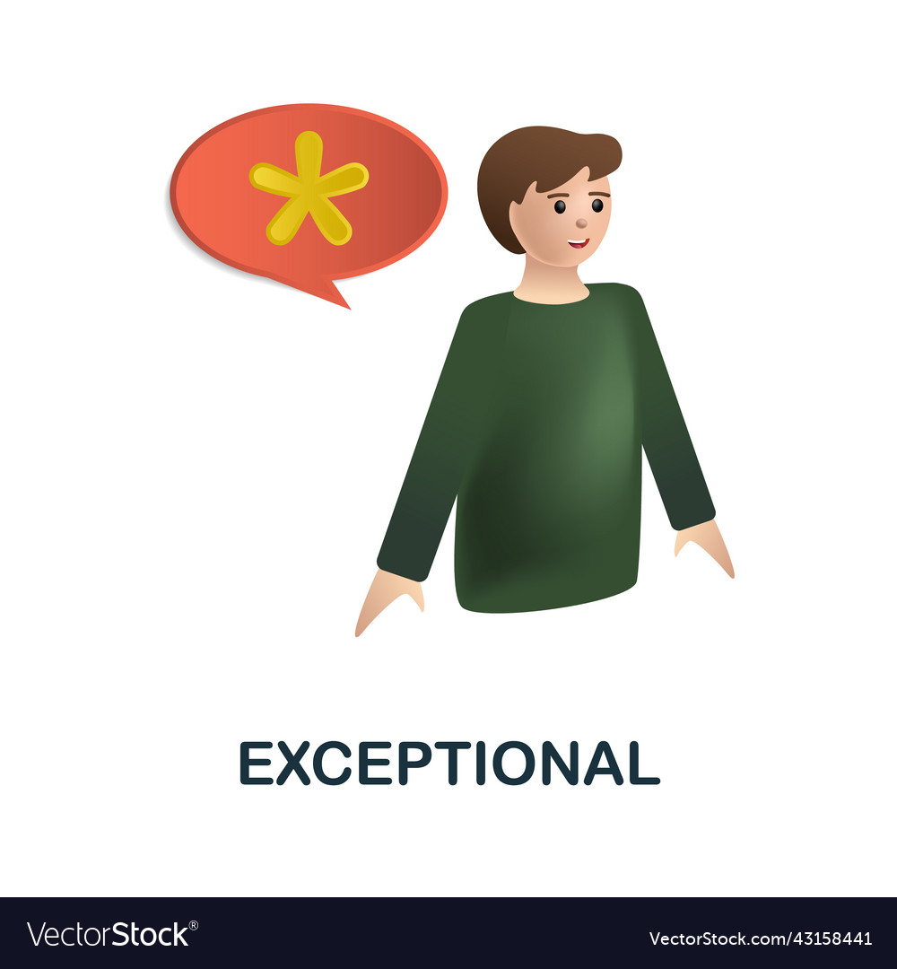 Exceptional icon in 3d colored from core values